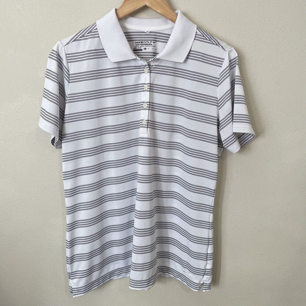 Nike Golf Mens XL Dri-Fit Tour Performance Striped Short Sleeve Polo Shirt Top